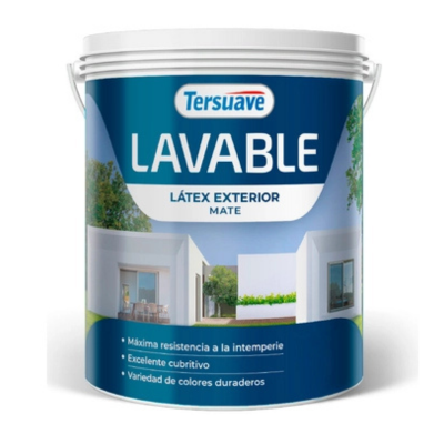 4 lts Lavable Látex Exterior Mate Blanco Tersuave