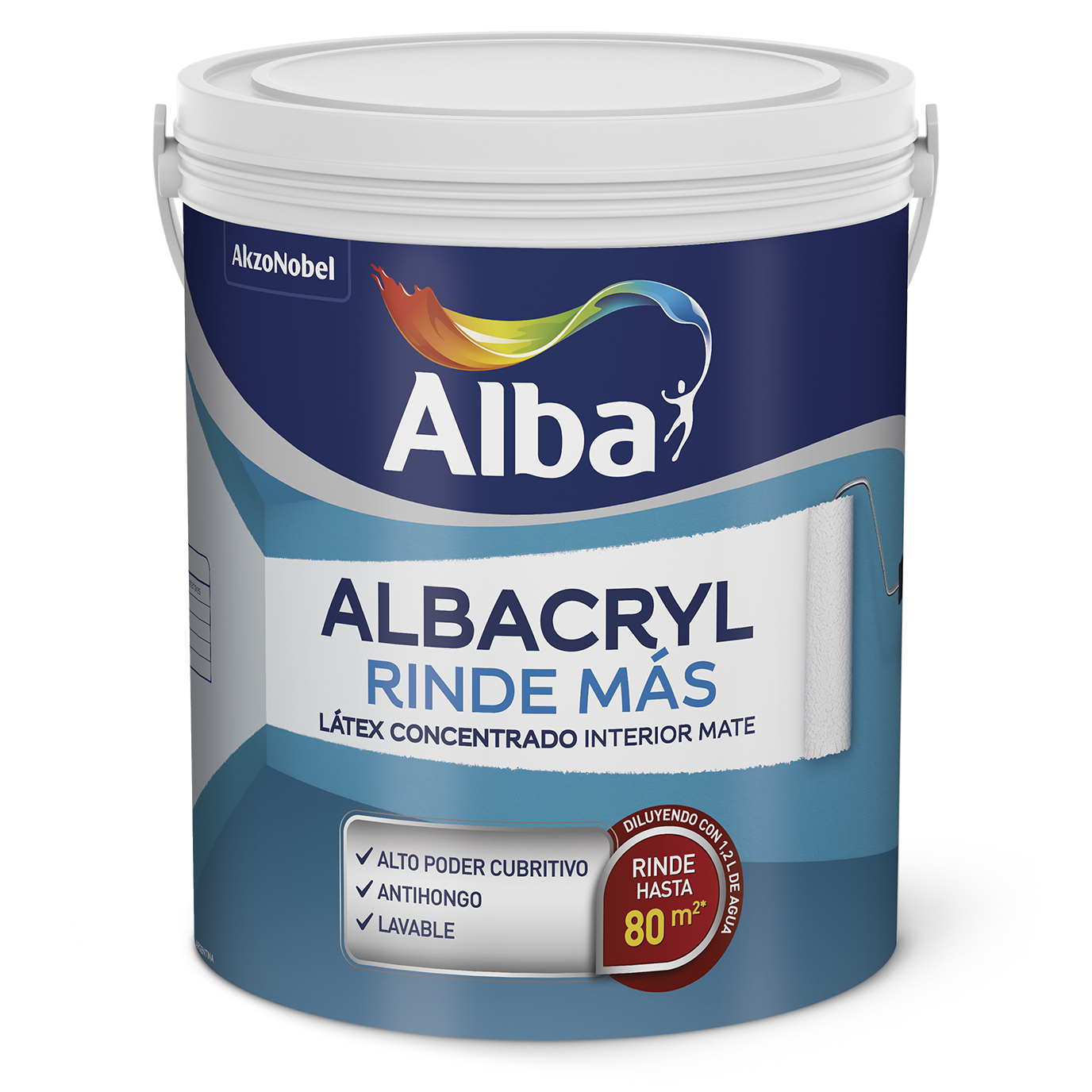 1 lts Albacryl Rinde Más Mate Blanco