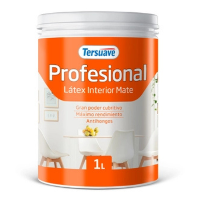 1 lts Profesional Látex Interior Mate Blanco Tersuave