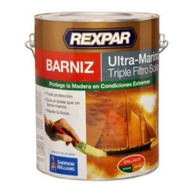 4 lts Rexpar Barniz Ultra-Marino Brillante Triple Filtro Solar