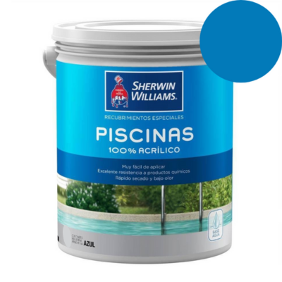 4 lts Piscinas Acrílico Azul Mediterráneo
