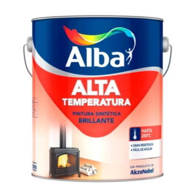 1 lts Esmalte Alta Temperatura Aluminio Alba 250°C