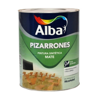 1 lts Esmalte Sintético Pizarrones Mate Negro Alba