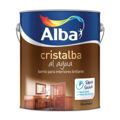 4 lts Cristalba Barniz al Agua Interior Brillante